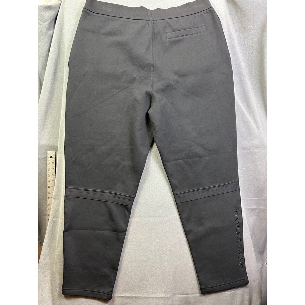 Armani Exchange Men's Black Pique Tapered Trousers XL 6KZPFP ZJ6MZ New - Picture 3 of 15
